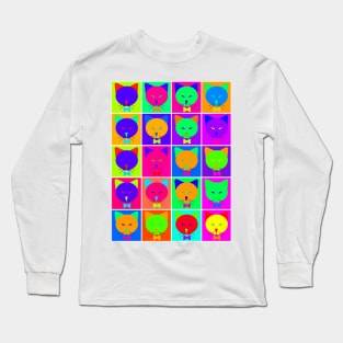 Pop Art Cartoon Cats Long Sleeve T-Shirt